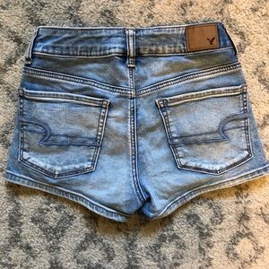American eagle super stretch white washed shorts